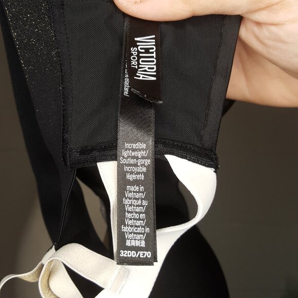 Black and Metallic Sports Bra - Picture 2 of 3